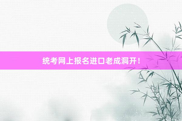 统考网上报名进口老成洞开！