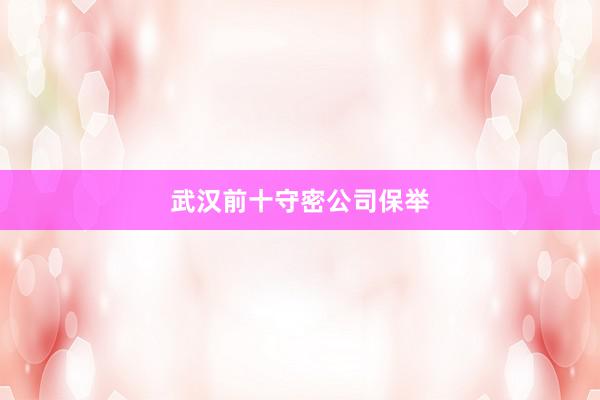 武汉前十守密公司保举